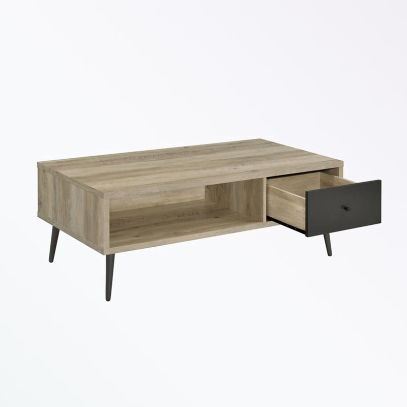 Rectangular Coffee Table with drawer and open shelf
