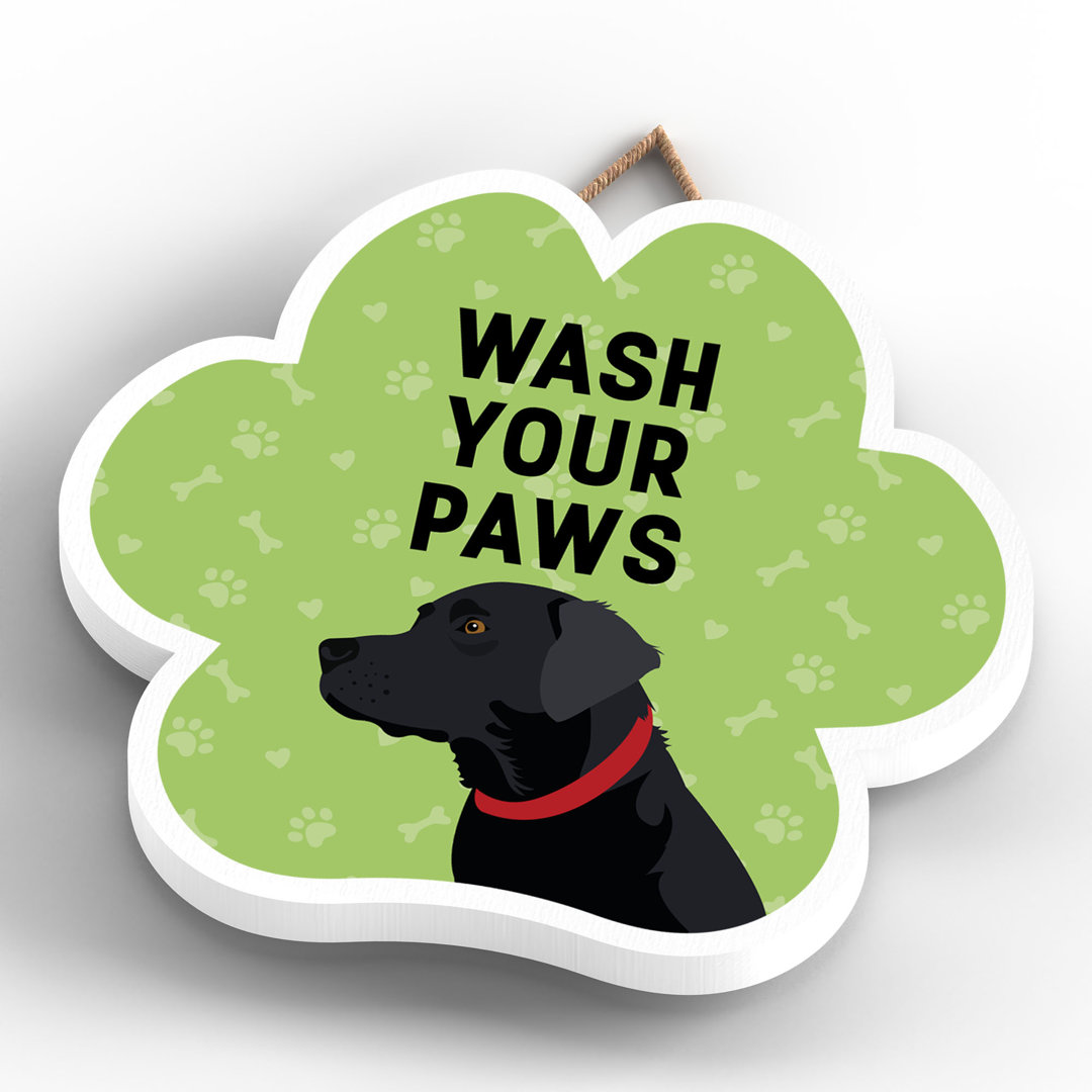 Black Labrador Wash Your Paws Wall Décor