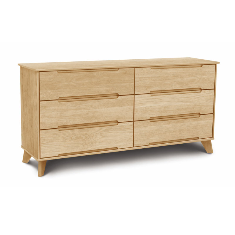 Commode double 6 tiroirs Linn, Naturel