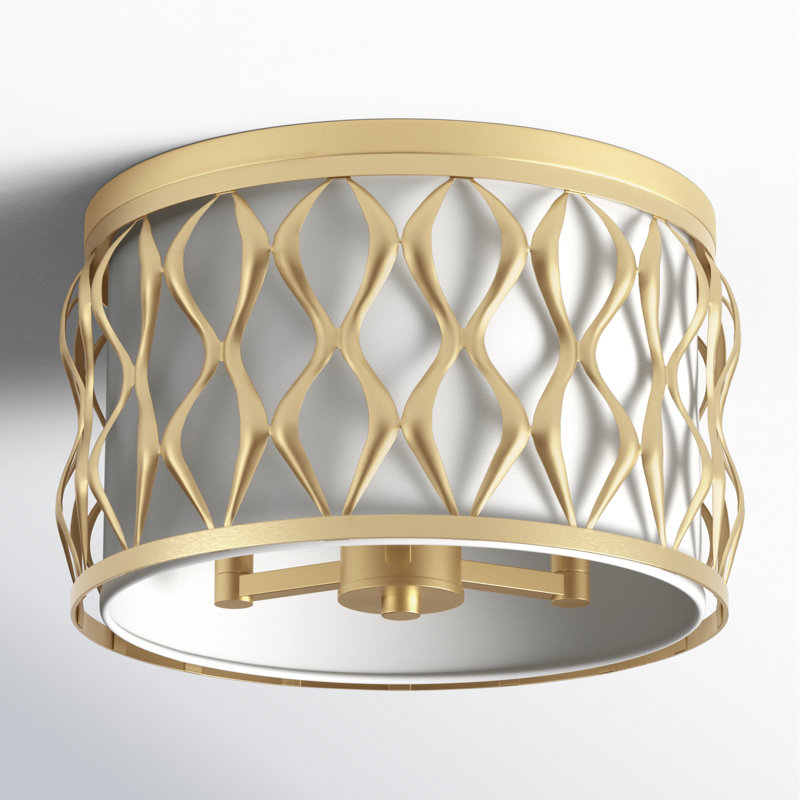 Fabric Flush Mount, Modern Gold