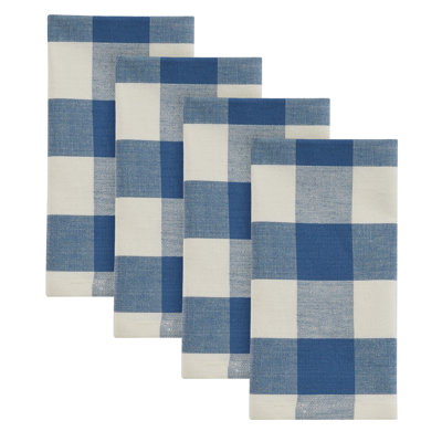  Ensemble de 4 serviettes de table Blue Buffalo Check