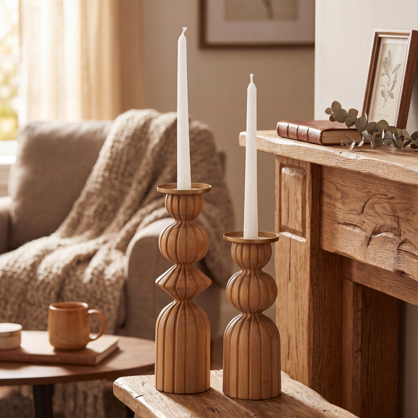 Wood Brass Candle Accessories