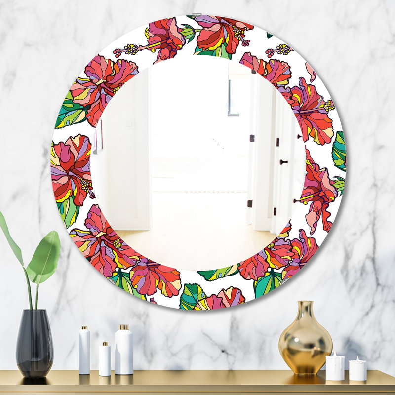 Accent Mirror, 23.6" H x 23.6" W, Floral