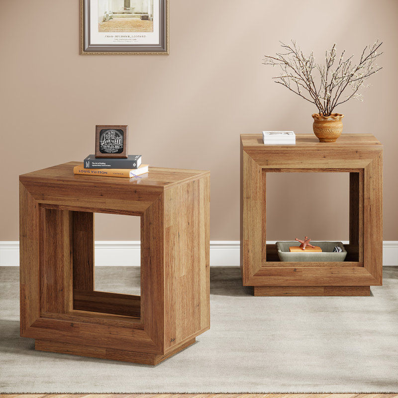 2 x 24 po table de bout noyer (ensemble de 2)