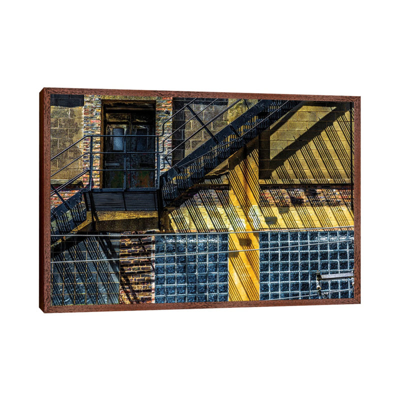 Dearborn And Maple Fire Escape 1 Piece Wall Art on Canvas, 101.6 cm H x 66.04 cm W, Classic Wood Floater Framed