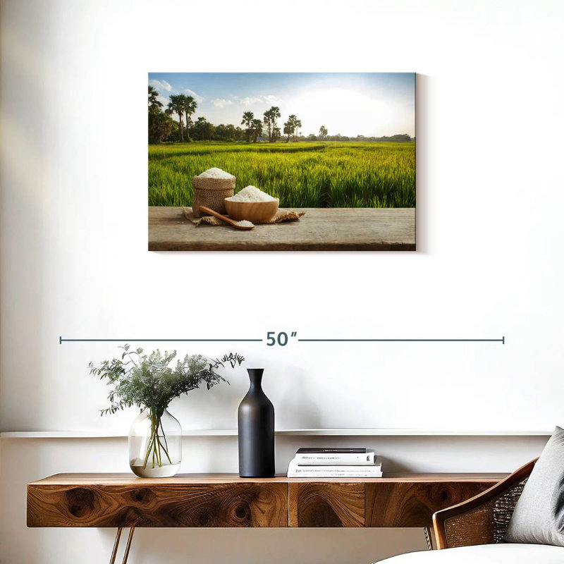 Harnek Uncooked Rice Against Field, 20'' H x 30'' W