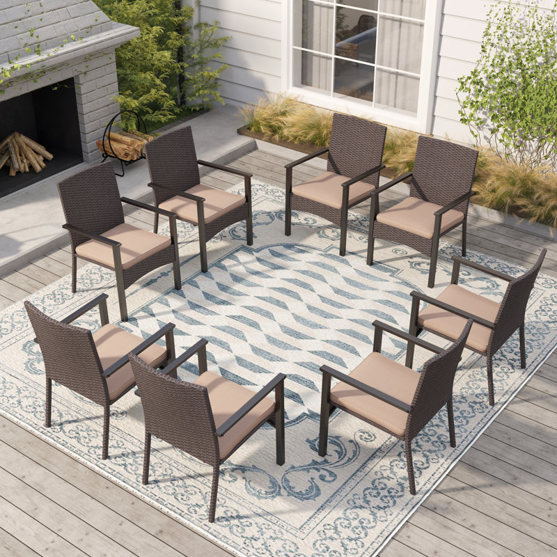 Outdoor Patio Dining Armchair with Cushion