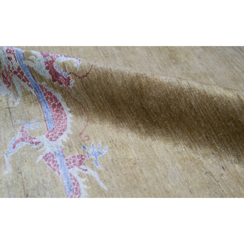 Kotanabad Wool Area Rug in Taupe/Pink/Light Blue