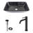 Donatello 18" L x 13" W x 4" H Rectangular Glass Vessel Bathroom Sink with 10" H Faucet-44789929-44823660