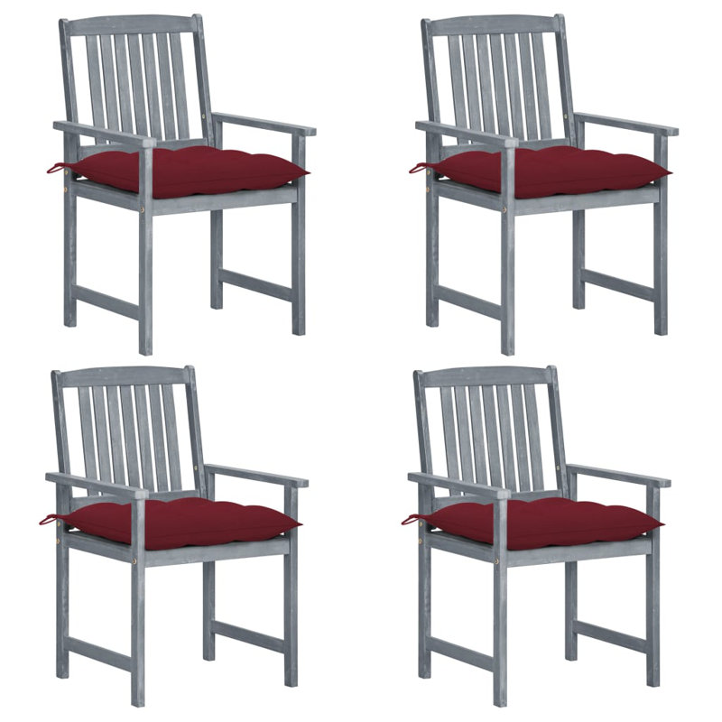 Chaise de patio avec coussins Dederang, gris, Gris anthracite