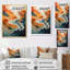 «Abstract Orange and Blue River Ink I», reproduction d'art sur toile abstraite en marbre-97184478-97184484