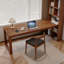 Bureau rectangulaire en bois massif noyer clair-1297244920
