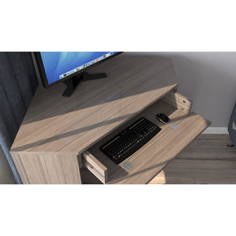 Botakoz Corner Computer Desk, Brown