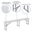 Banc en plastique blanc granit pliable avec poignée de transport l 10,25 po x L 71 po Kalish