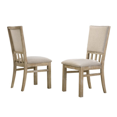 Set Of 2 Fabric Upholstered Side Chairs In Wheat