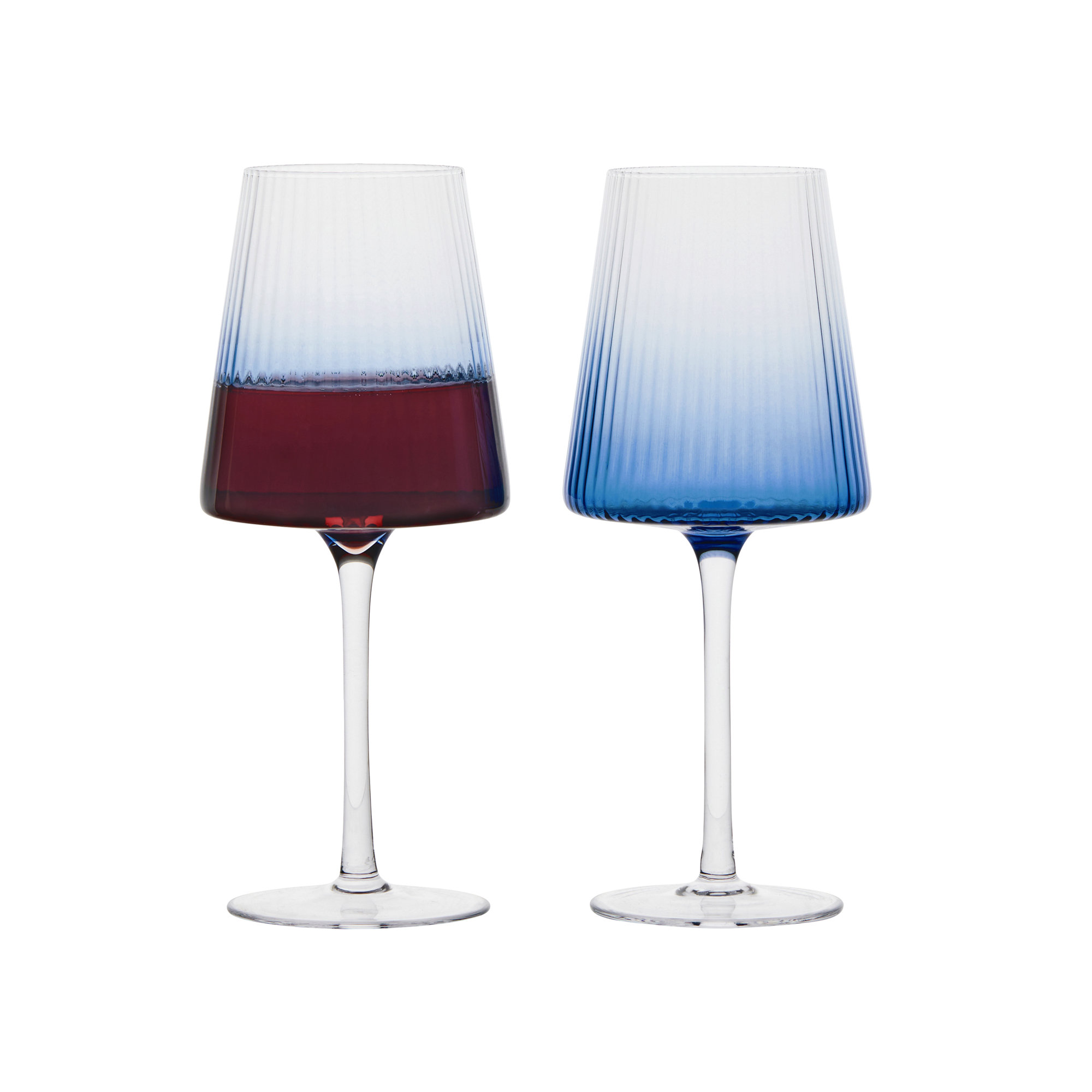 Zoya 15.25oz. Glass All Purpose Wine Glass Stemware Set, Blue