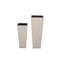 Ensemble de 2 pots d'extérieur en osier PE, beige
