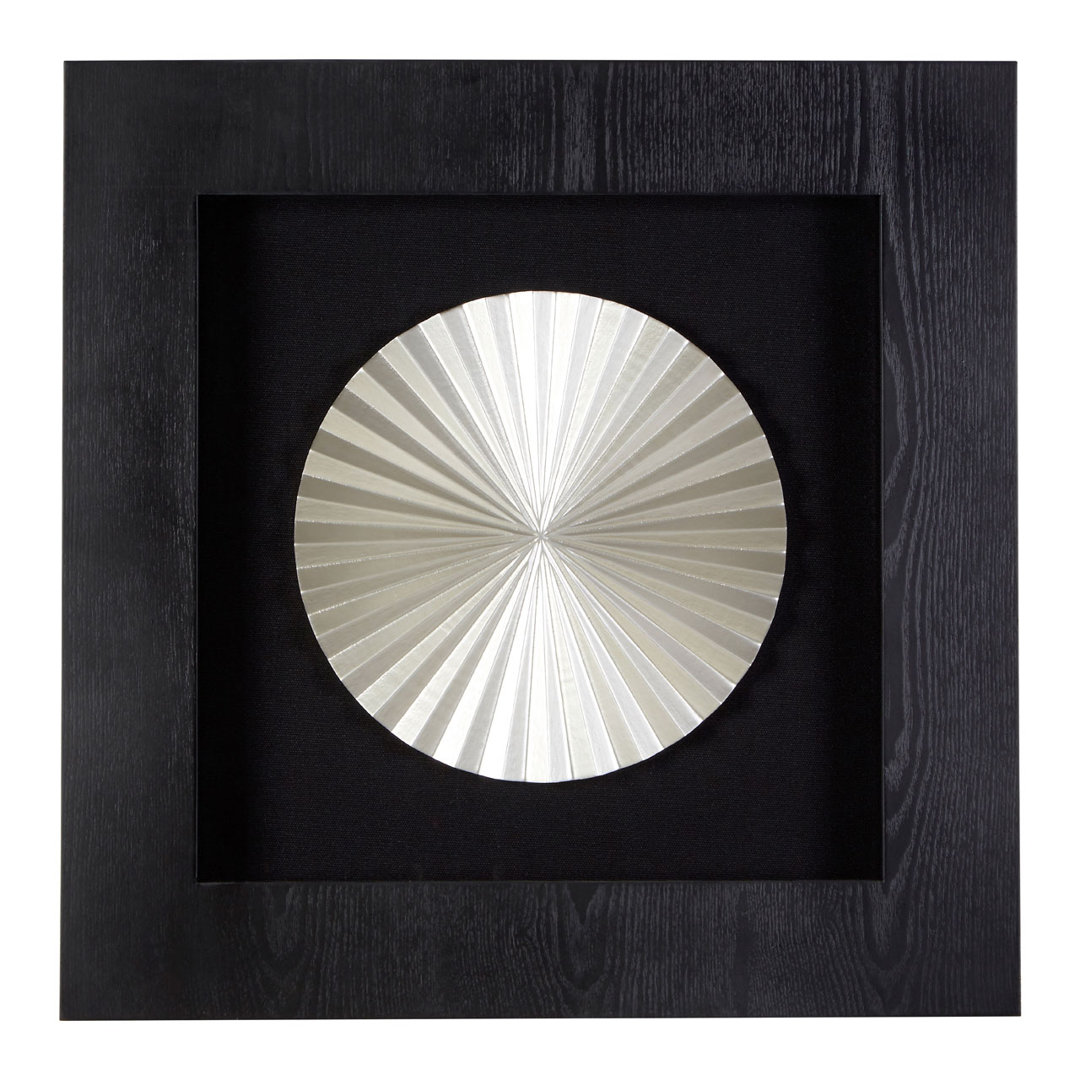Framed Round Solid Fan Carving MDF Wall Décor