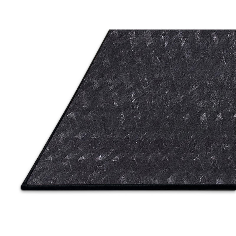 Tapis noir à motif géométrique Levent, Rectangle 7 pi x 10 pi