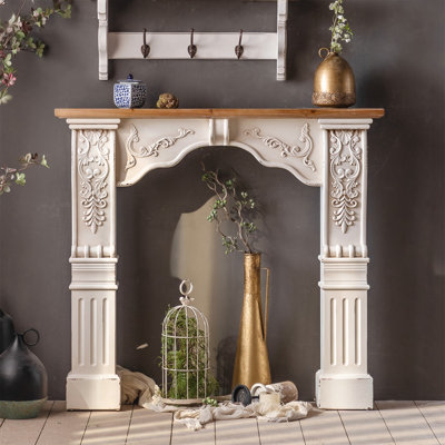 47.24"Vintage Distressed Arched Mantelpiece
