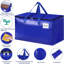 Paquet de 4 sacs de transport robustes bleus 93l avec fermeture à glissière et poignées