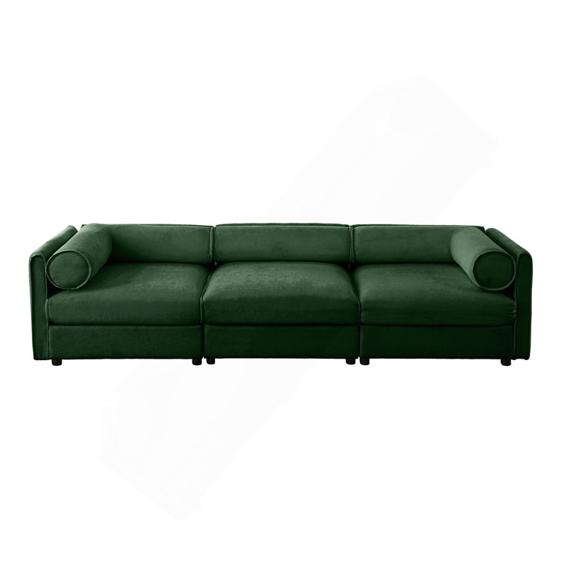 Élégant canapé en chenille avec siège de rangement, dossier cylindrique et accoudoirs, canapé contemporain en tissu 3 places avec compartiment de rangement caché