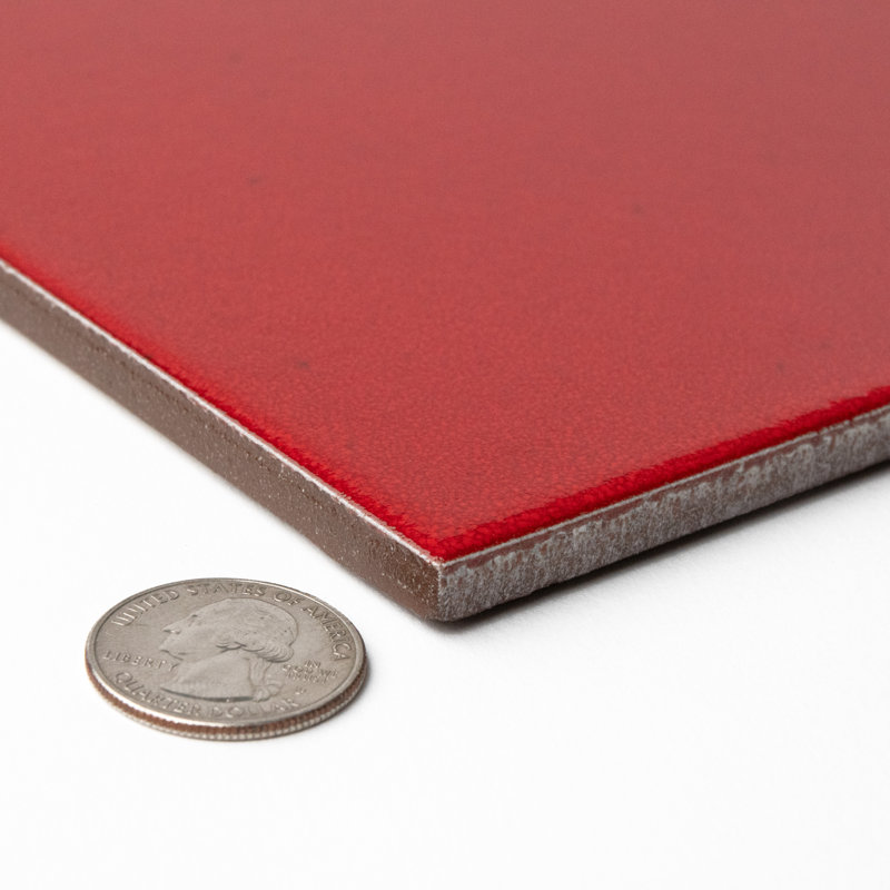Monocolor Premium 7-7/8 In. X 7-7/8 In. Ceramic Floor And Wall Tile, Red