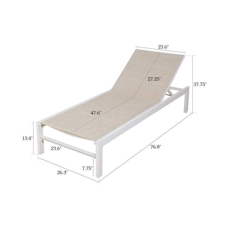 Chaise longue inclinable Nanafalia, Beige