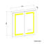 63mm W 65mm H Medicine Cabinet Mirror