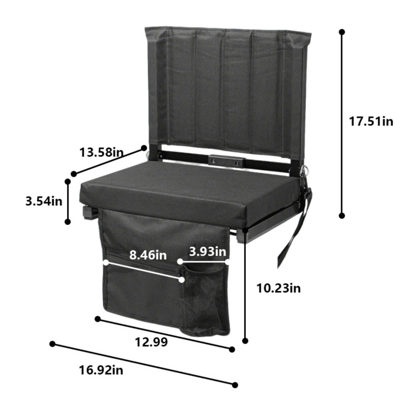 Stadium Seats With Back Support Bleacher Chairs With Back And Cushion Thick Padded Bleacher Seats Includes Shoulder Strap