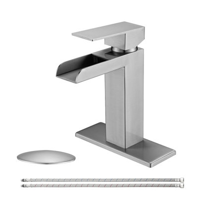 Single Handle Single Hole Bathroom Faucet With Drain Assembly