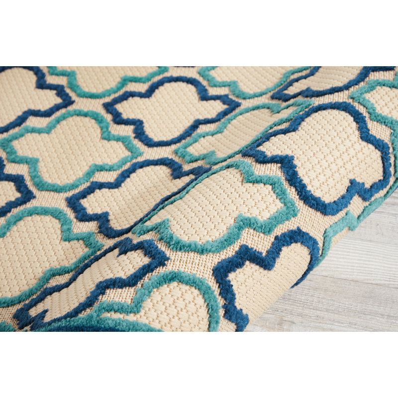 Tapis intérieur / extérieur bleu marine Caradoc, Rectangle 5 pi 3 po x 7 pi 5 po