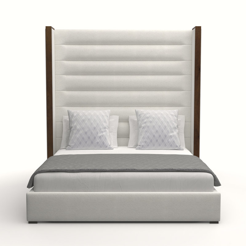 Dipson Upholstered Wingback Bed, King (High), Off White Revolution®