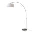 Lampe à arc 92 po Float - nickel noir, base en acier nickel noir, demi-dôme tambour en lin blanc, à intensité variable, ampoule incluse-130799795