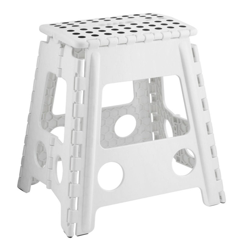 MantraRaj Folding Step Stool Lightweight Foldable for Kids (White, Large)
