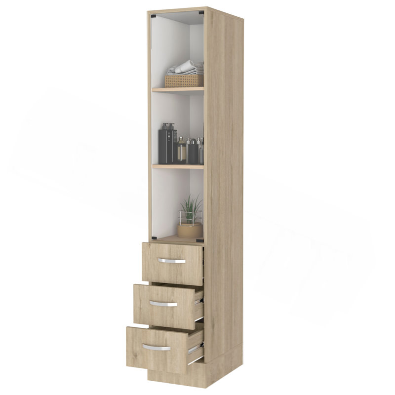 Armoire à linge Preston, trois tablettes, quatre tiroirs