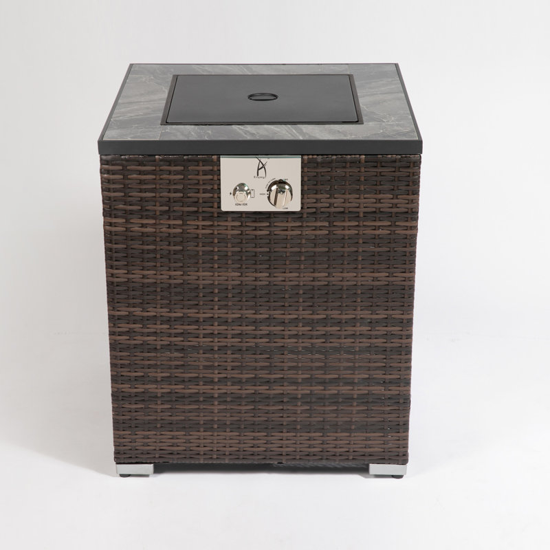Table de chauffage au propane de 28 pouces - PE, foyer de jardin en carreaux de céramique brun foncé, puissance thermique de 40000BTU
