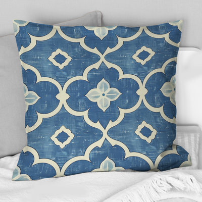 Coussin moderne bleu Modern Trellis