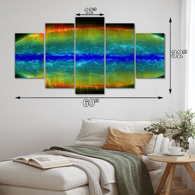 Image spectrale de la lumière du soleil III - reproduction d'art sur toile - 5 panneaux