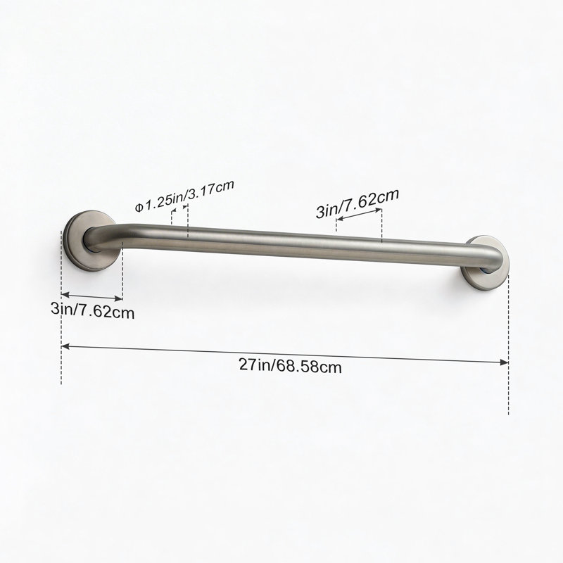 27in Bathroom Grab Bar, Brushed Nickel