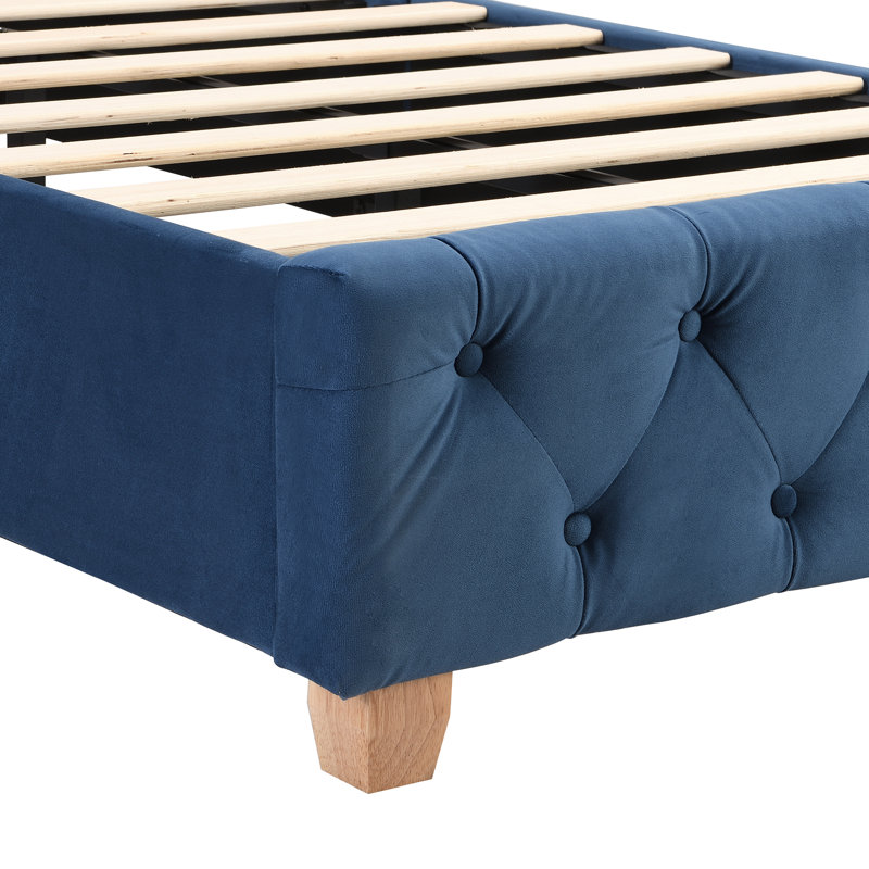 Doiron Upholstered Bed, European Single (90 x 200cm), Blue