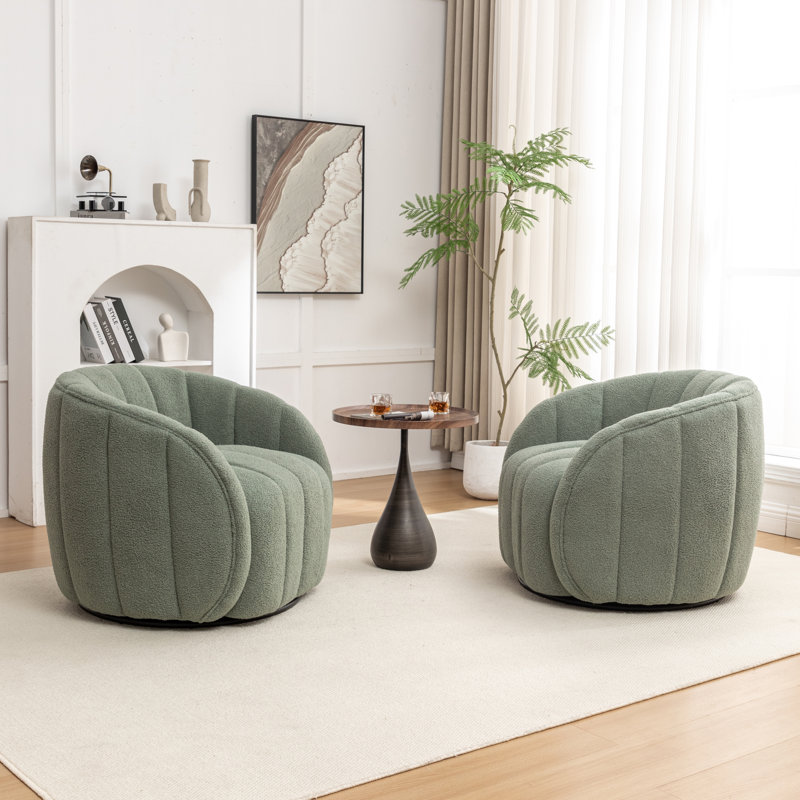 Fauteuil demi-tonneau pivotant, Mélange de polyester vert