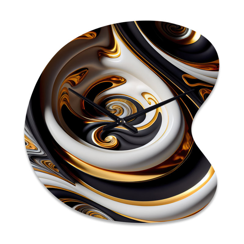 Horloge murale en forme de spirale abstraite de Marcano, Petit