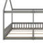 Lit plateforme simple, lit double, deux lits partagés, lit double en bois en forme de maison avec toit et garantie, facile à installer-1286705835