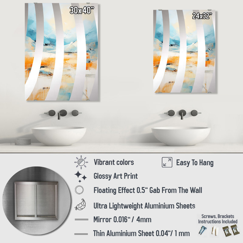 Miroir mural Berlinerly - Tachisme MIR136202, 32 po x 24 po