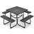 HDPE Picnic Table Bench Set With Umbrella Hole For 6-8-747593414