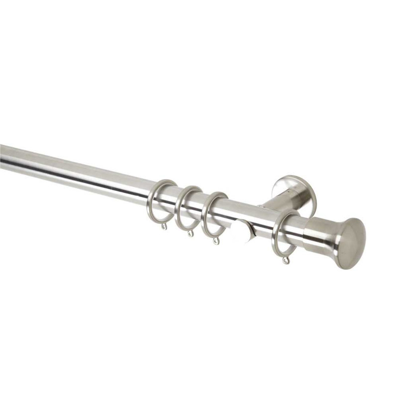 Single Curtain Pole, Chrome, 3.5 cm L x 360 cm W