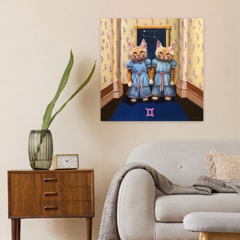 Art urbain contemporain de chat Gemini, H 24 po x l 24 po