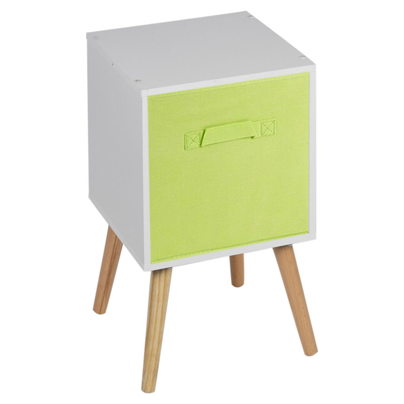 Obannon 51cm H x 30cm W Wood Cube Bookcase, White/Green/Pine