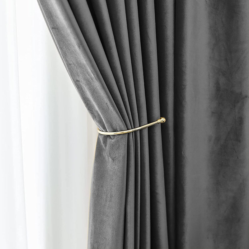 Room Darkening Curtain Pair, Gray, 52" W x 95" L